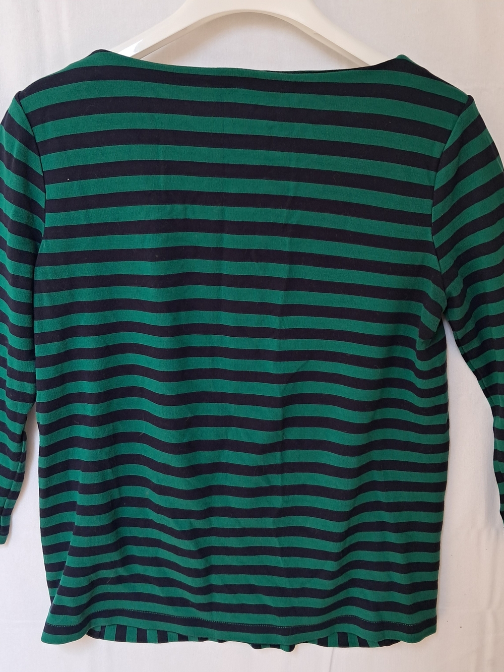 Madewell Striped Long Sleeve Top Green Navy Blue‎ Crew Neck Small - Picture 5 of 8